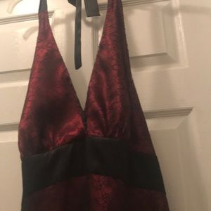Black wine halter dress,